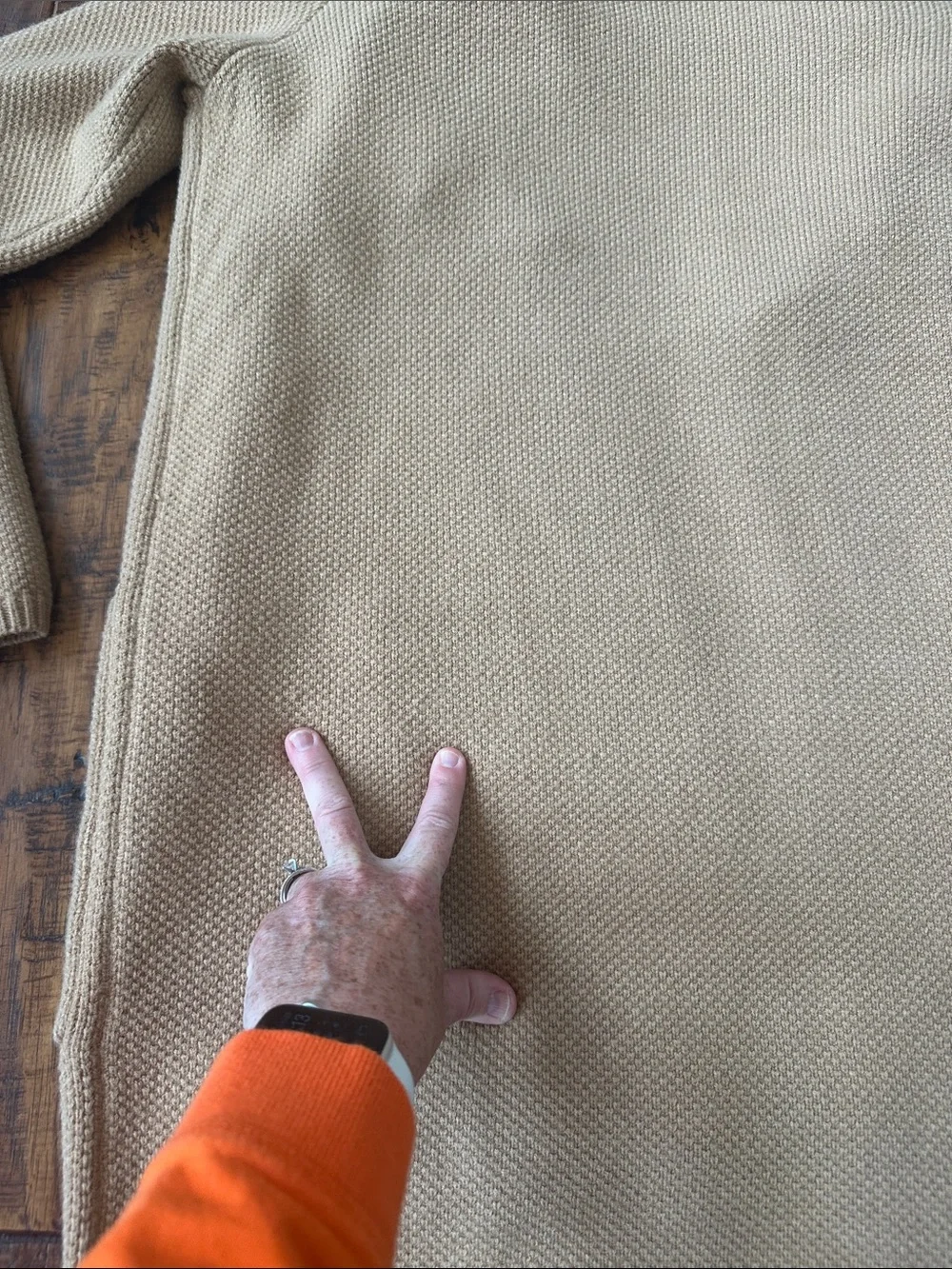 Ann Taylor Khaki Open-Front Ribbed Shawl Collar Long Cardigan